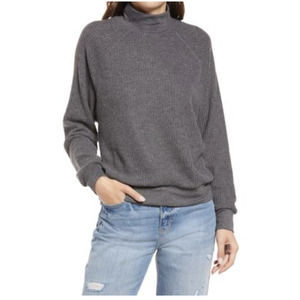 Treasure & Bond Thermal Mock Neck Top in Grey Size Medium